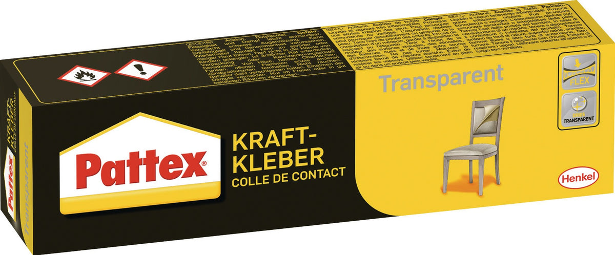 PATTEX Kraftkleber transparent 50 g Tube – Hochfester Kontaktkleber für -40 °C bis +70 °C