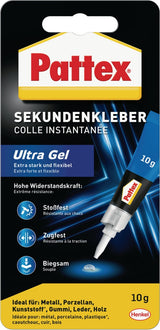 PATTEX Sekundenkleber Ultra Gel 10g farblos Tube – 12 Stück
