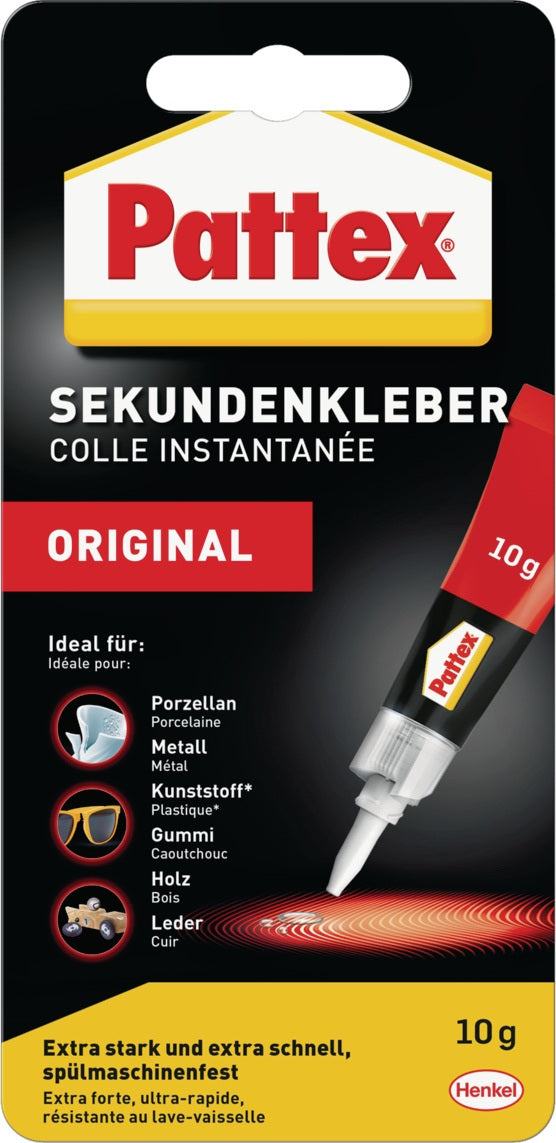 PATTEX Sekundenkleber Classic 3g farblos Tube – wasserfest D3, lösungsmittelfrei