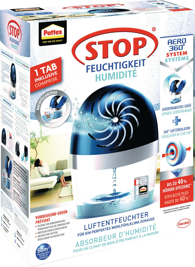 PATTEX Luftentfeuchter Aero 360 PA360 – 6er Pack, 6 Tabs à 450 g, für Räume bis 50 m³