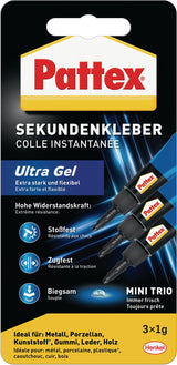 PATTEX Sekundenkleber Ultra Gel 10g farblos Tube – 12 Stück