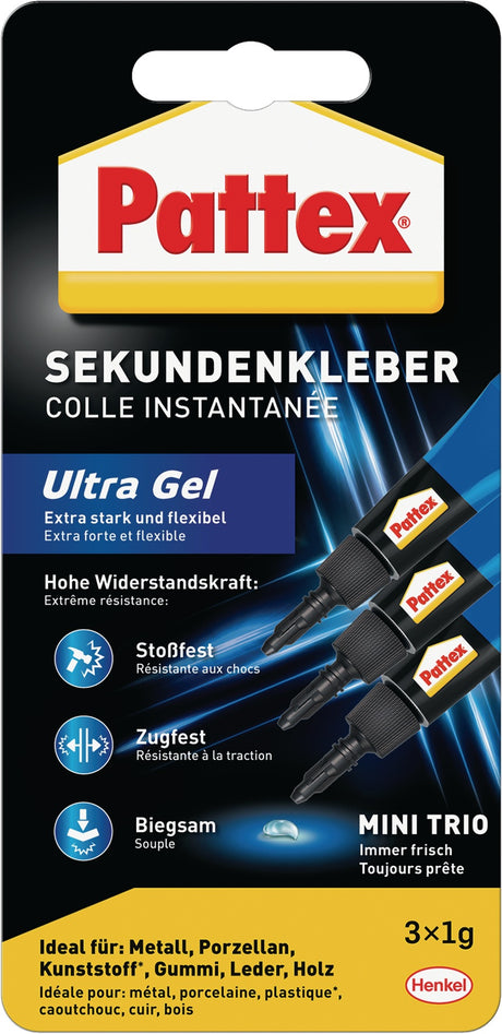 PATTEX Sekundenkleber Ultra Gel 10g farblos Tube – 12 Stück