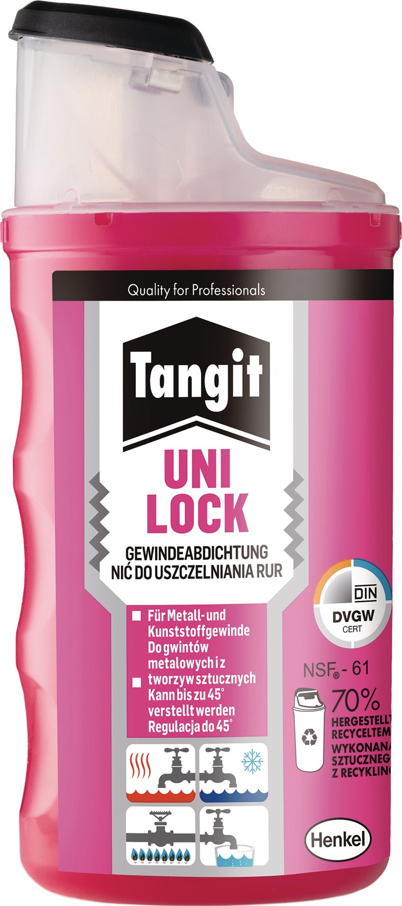 TANGIT UNI-LOCK Gewindedichtfaden 80m Spenderdose – Ersatz für Hanf & PTFE