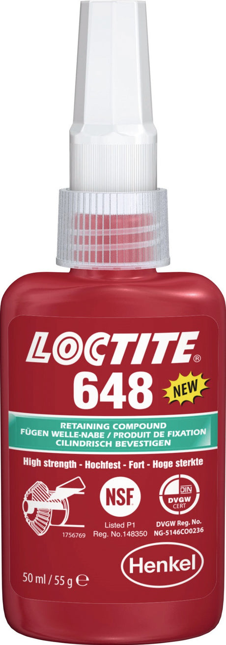 LOCTITE 648 Fügeklebstoff hochfest grün 50 ml Flasche – für zylindrische Metallverbindungen