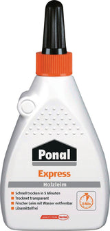 PONAL Holzleim Express 120g Flasche – Schnell abbindender Weißleim EN 204 D1/D2