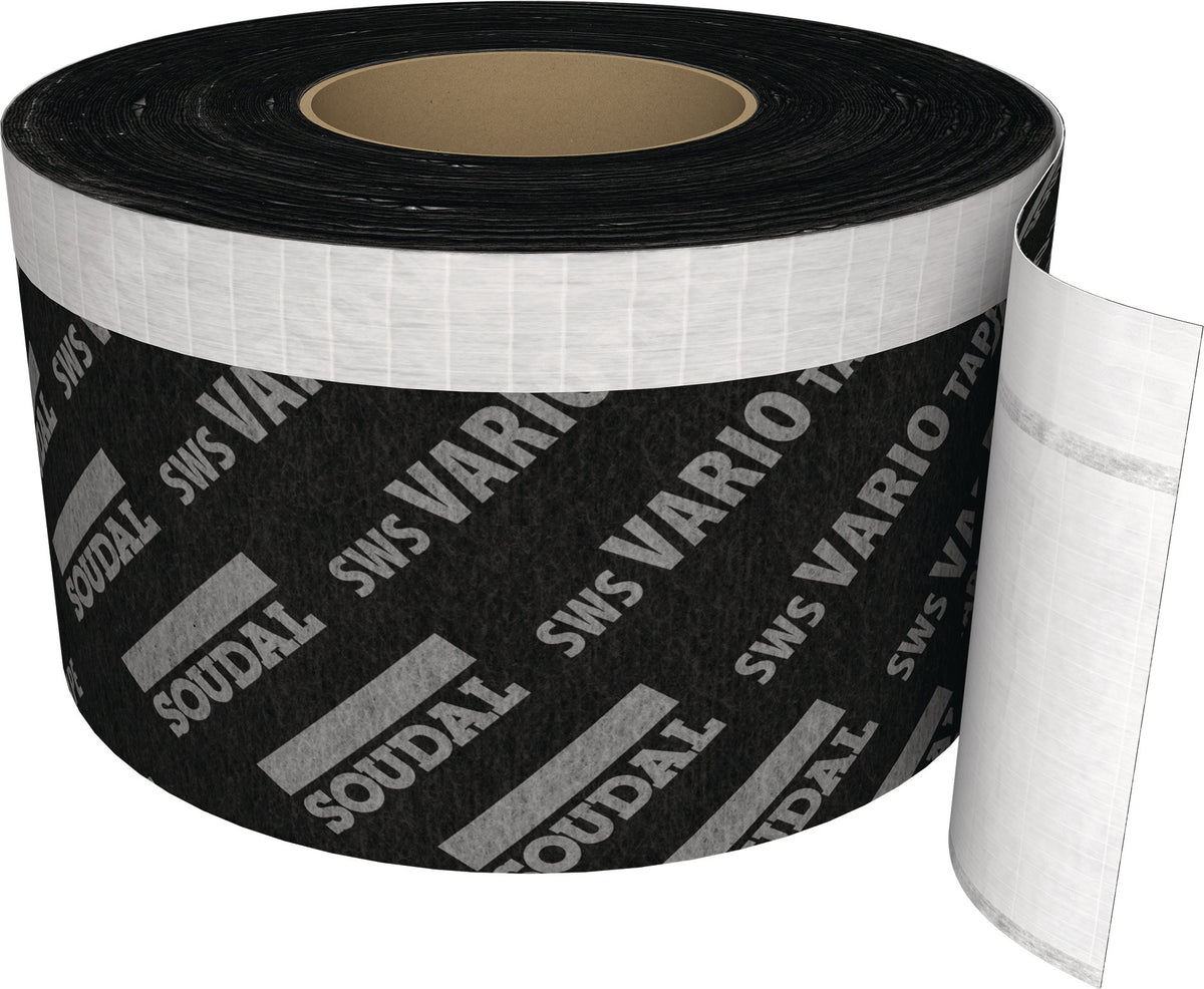 SOUDAL Fensterfolie SWS VARIO EXTRA 70mm x 30m Schwarz – Feuchtigkeitsregulierend, Luft- und Wasserdicht
