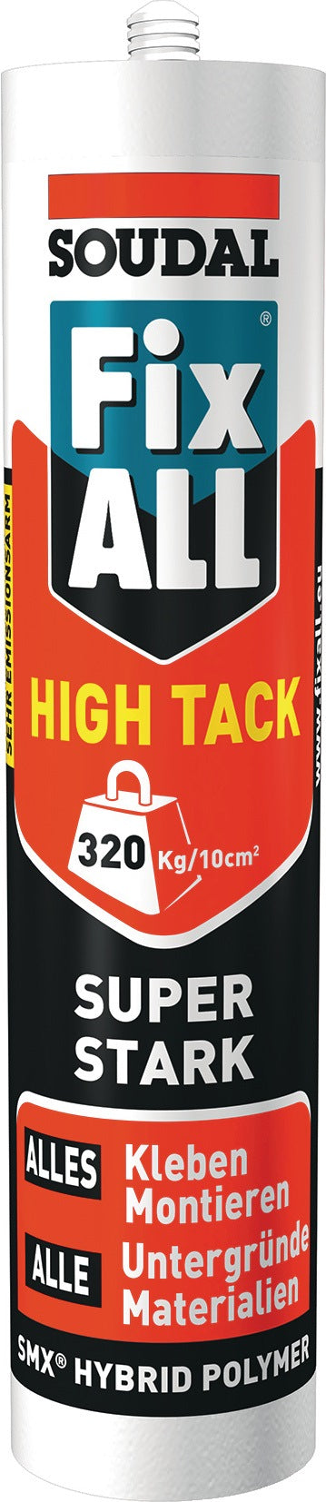 SOUDAL 1K-Hybrid-Polymer Fix All HT weiß 420g Kartusche – Hochleistungs-Montagekleber
