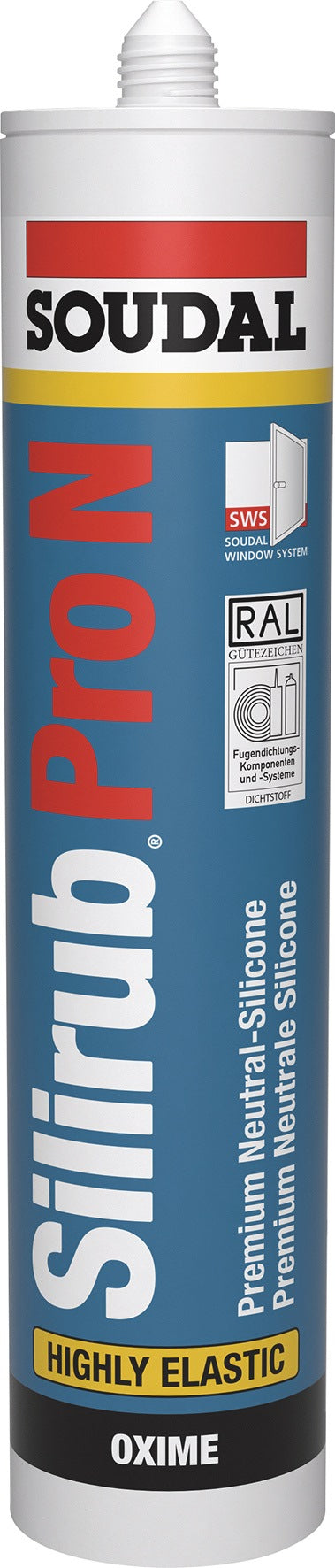 SOUDAL Silirub Pro N Silikondichtstoff transparent 300 ml Kartusche – 15 Stück