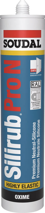 SOUDAL Silirub Pro N Silikondichtstoff transparent 300 ml Kartusche – 15 Stück