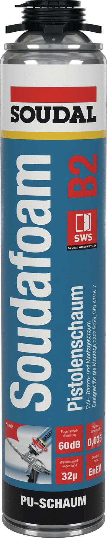 SOUDAL SOUDAFOAM-GUN 1K-Pistolenschaum 750 ml B2 champagner
