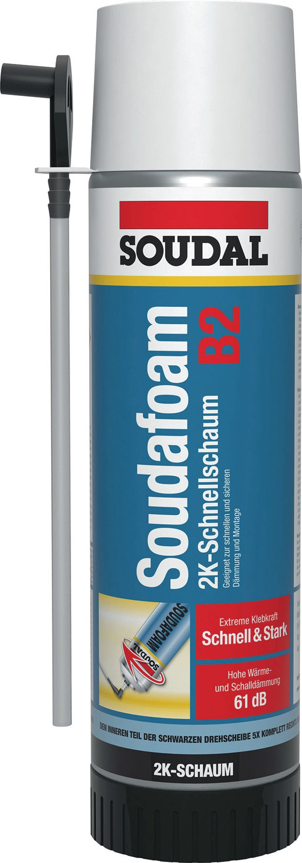 SOUDAL SOUDAFOAM 2K-Türzargenschaum 400 ml B2 grün, 12er-Pack mit Einweghandschuhen