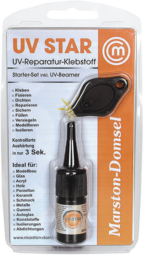 MARSTON UV-Reparatur-Klebstoff MD UV-Star 3g Kleber mit UV-Leuchte