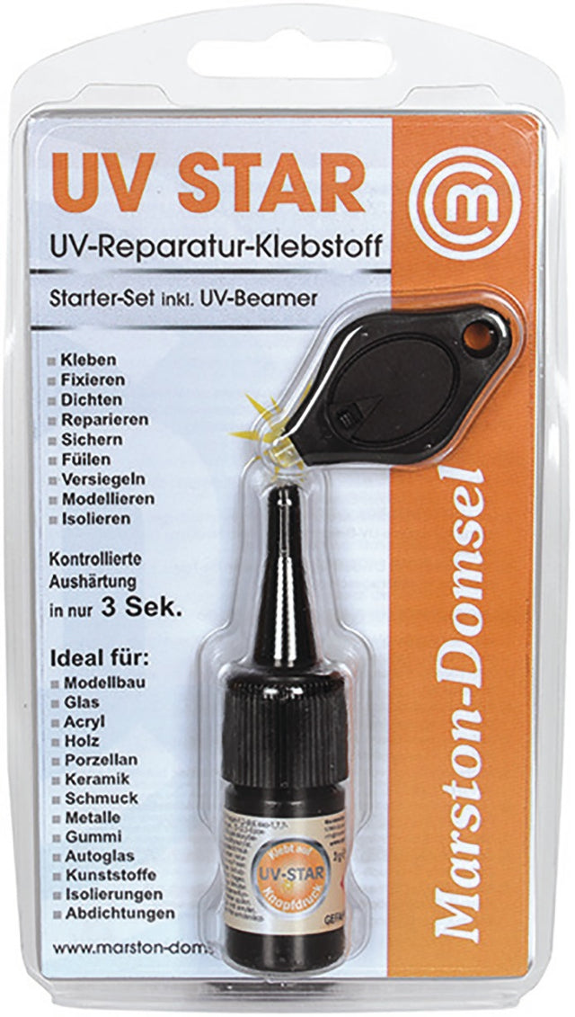 MARSTON UV-Reparatur-Klebstoff MD UV-Star 3g Kleber mit UV-Leuchte