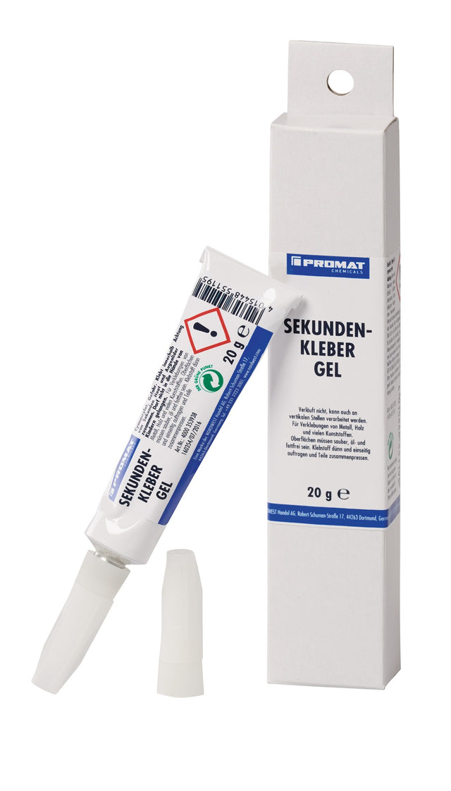 PROMAT CHEMICALS Sekundenklebergel Universal 20 g farblos Tube – für poröse Materialien