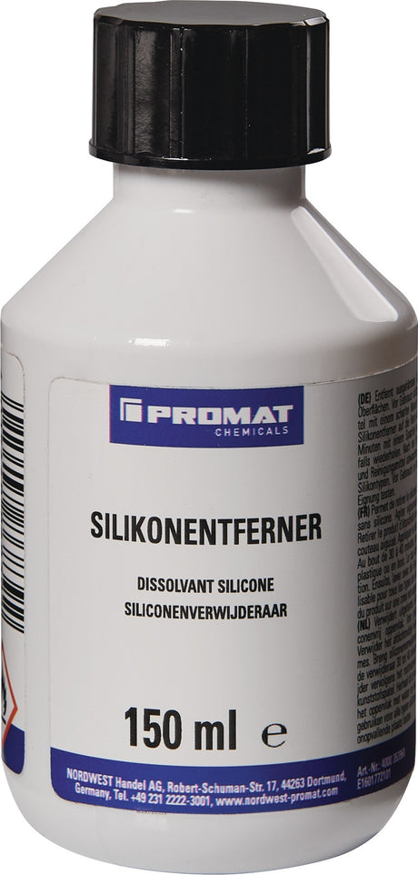 PROMAT CHEMICALS Silikonentferner Gel 150 ml Flasche mit Pinsel – für ausgehärtete Silikonreste