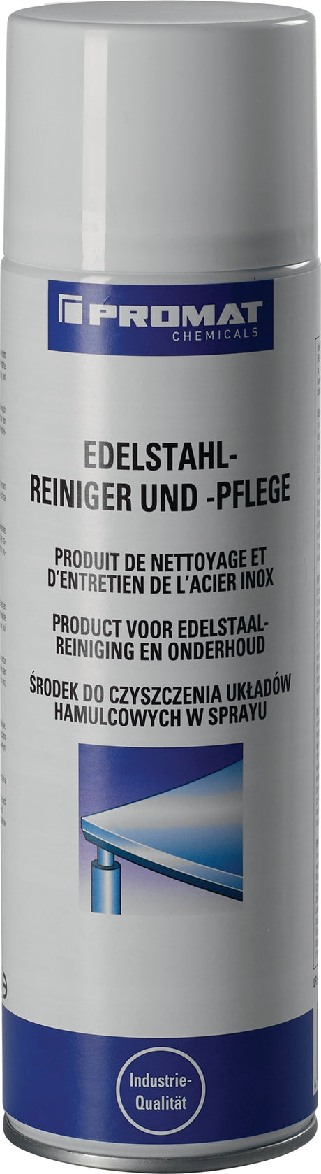 PROMAT CHEMICALS Edelstahlreiniger 500 ml Spraydose – 6 Stück, silikonfrei, streifenfreier Glanz