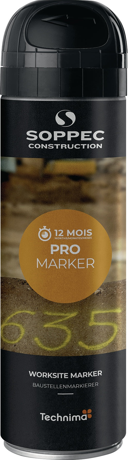 SOPPEC Pro Marker Baustellenmarkierspray weiß 500 ml – 12er Pack, leuchtstark & haftfest