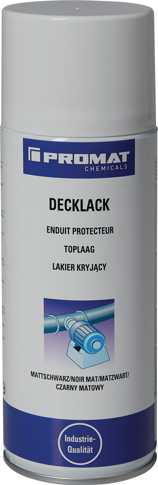 PROMAT CHEMICALS Decklack Mattschwarz 400 ml Spraydose – Temperaturbeständig bis +120 °C, Korrosionsschutz