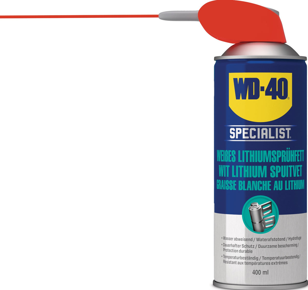 WD-40 SPECIALIST Lithiumsprühfett 400 ml cremefarben NSF H2 Spraydose Smart Straw™ – 12 Stück