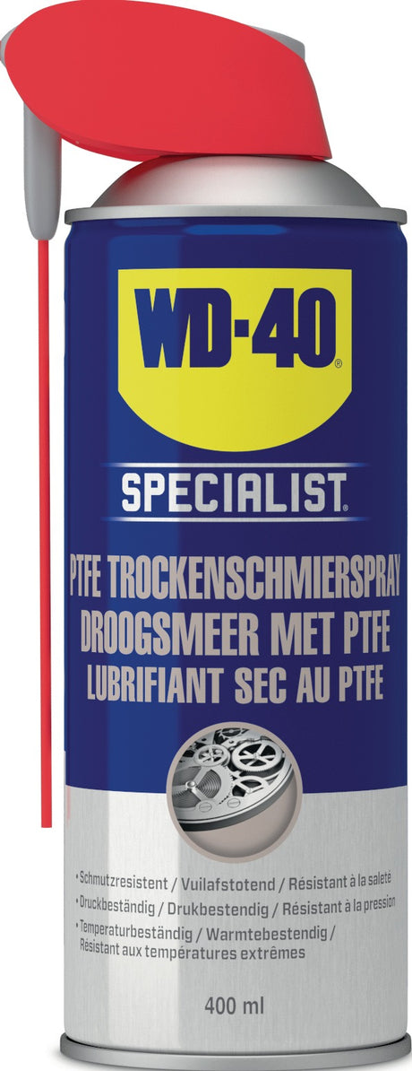 WD-40 SPECIALIST PTFE Trockenschmierspray dunkelgelb NSF H2 400 ml Spraydose Smart Straw™