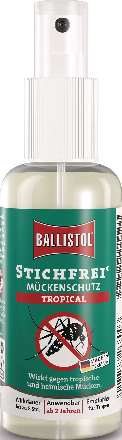 BALLISTOL Stichfrei Tropical Mückenschutz 100 ml Pumpflasche – bis zu 8 Stunden Schutz