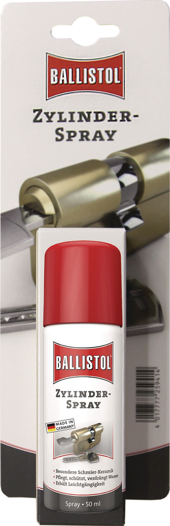 BALLISTOL Zylinderspray 50 ml – Schmier-Keramik für Schlösser & Beschläge, 6er-Pack
