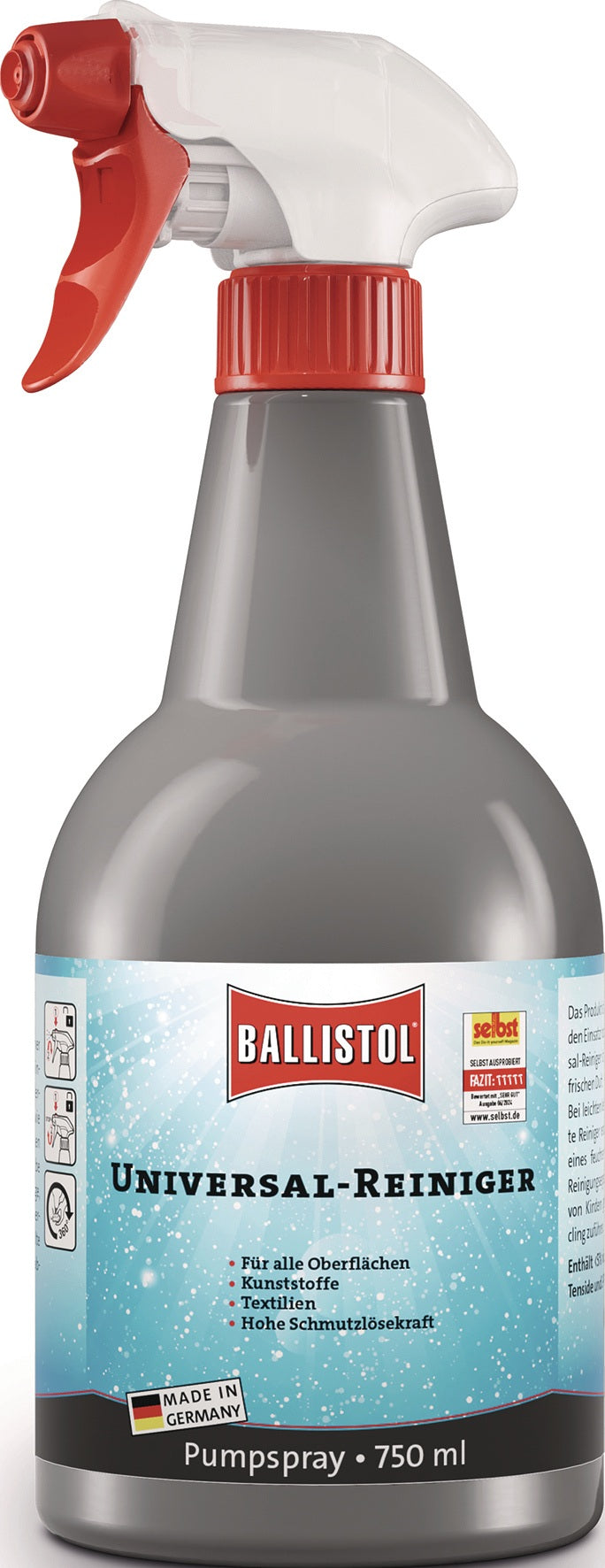 BALLISTOL Universalreiniger 750 ml Sprühflasche – 6er-Pack, materialschonend & antibakteriell