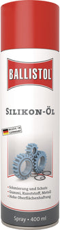 BALLISTOL Silikon-Öl farblos 400 ml Spraydose – 6er-Pack, schmiert & schützt Gummi, Kunststoff, Metall