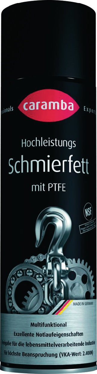CARAMBA Hochleistungs-Schmierfett mit PTFE, hellbraun, NSF H2, 500 ml Spraydose – 6 Stück