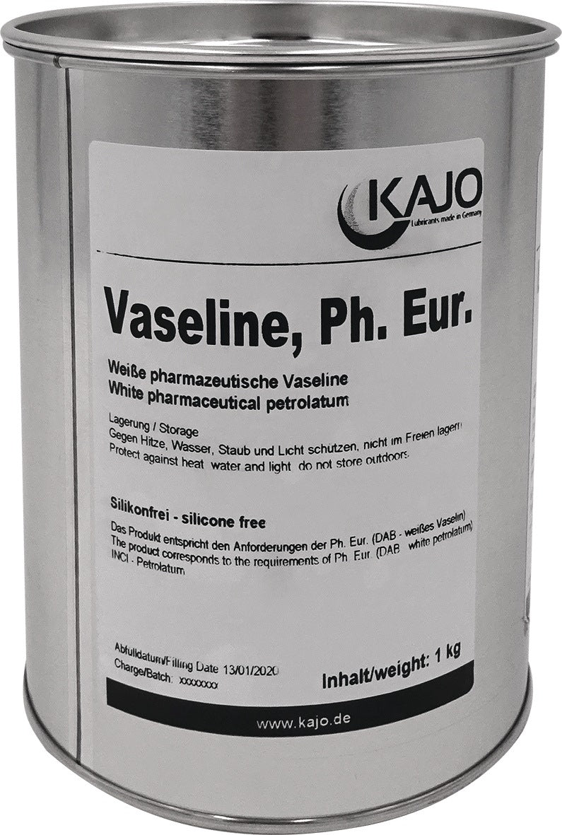 KAJO Vaseline 1 kg weiß DAB10 Dose – Pharmazeutische Mehrzweckvaseline, 10er-Pack