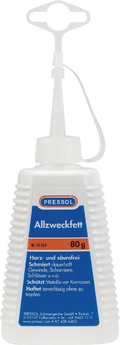 Allzweckfett 80 g Spritzflasche PRESSOL – Harz- und säurefrei, schmiert und schützt vor Rost
