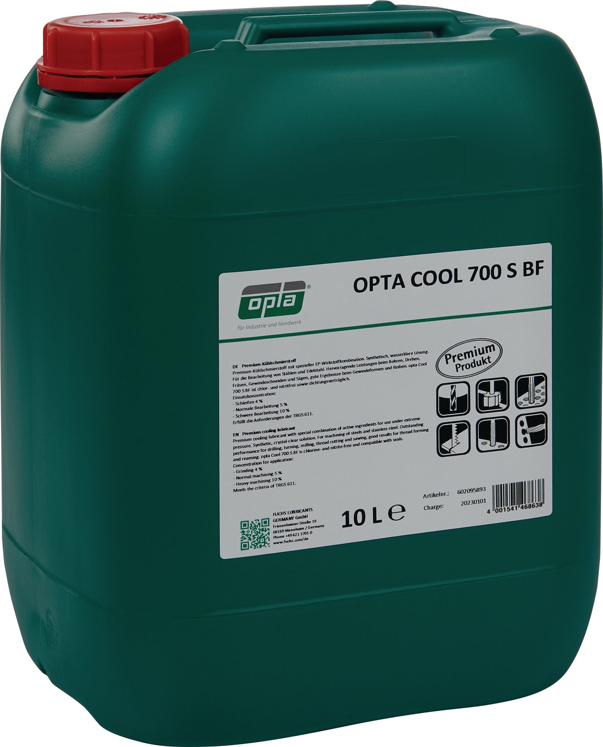 OPTA Cool 700 S BF Premium Kühlschmierstoff wassermischbar 5l Kanister von FUCHS