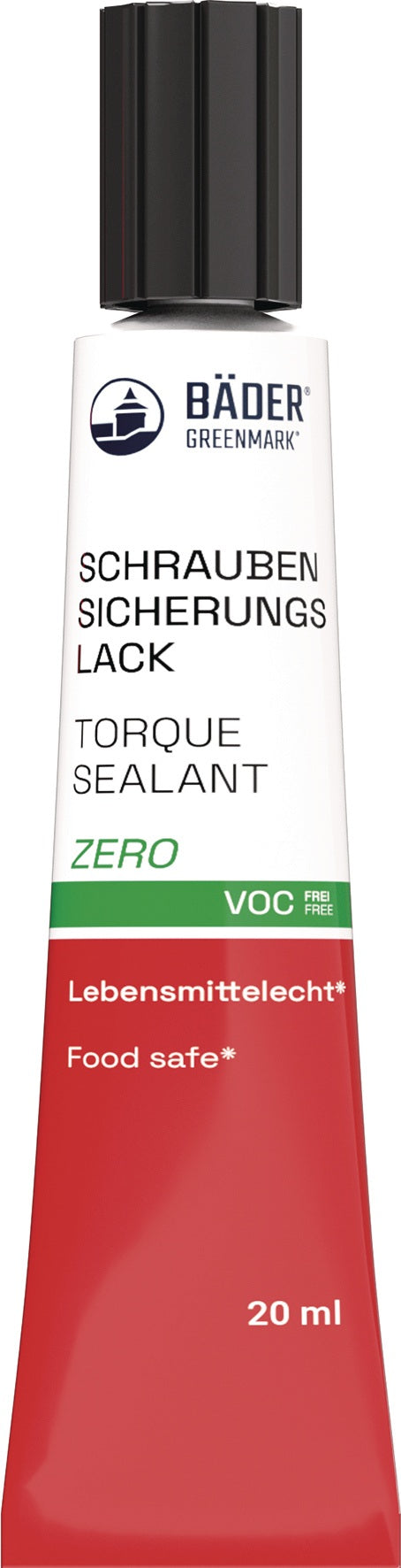 BÄDER Schraubensicherungslack Zero gelb 20ml Tube – 10 Stück, wasserbasiert, VOC-frei