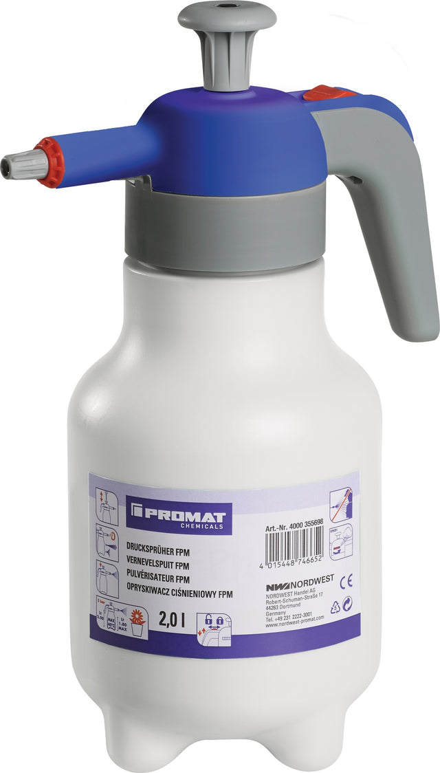 PROMAT CHEMICALS Drucksprüher 2 l mit FPM-Dichtung und Kunststoff-Düse