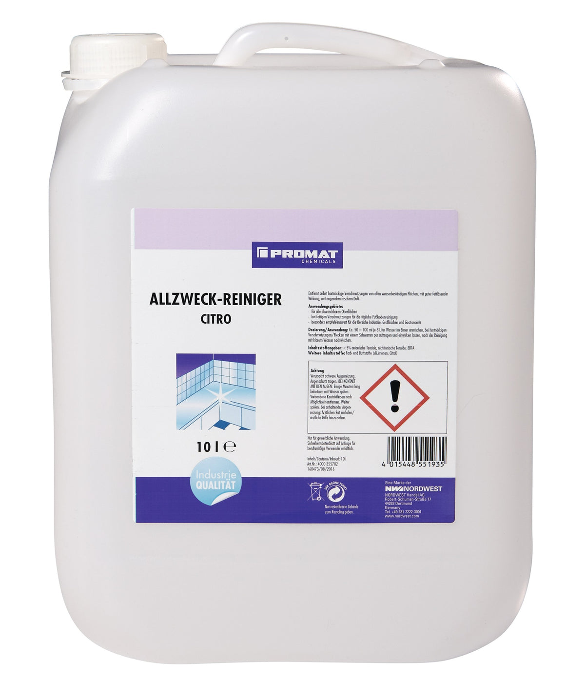 Allzweckreiniger Citro 1l Flasche von PROMAT CHEMICALS – 12er Pack – fettlösend & frisch