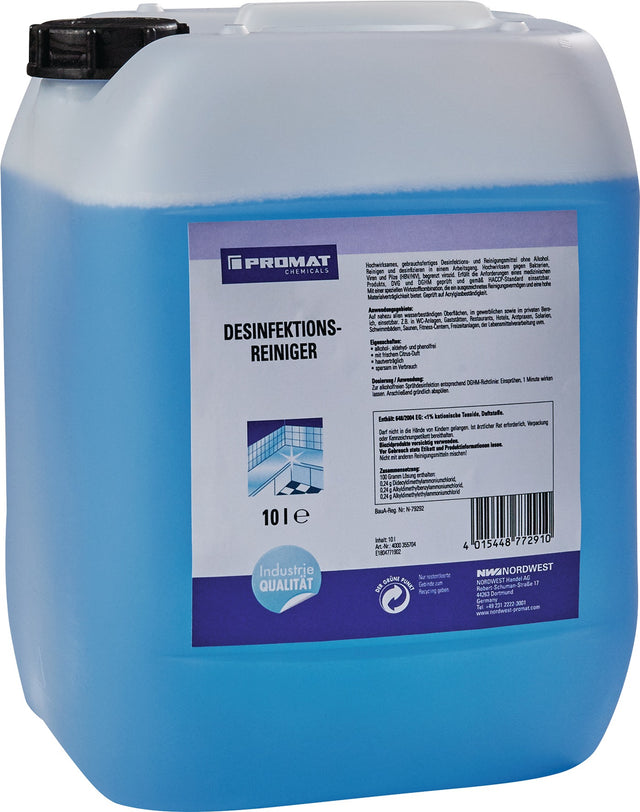 Desinfektionsreiniger 10l Kanister PROMAT CHEMICALS – Reinigen & Desinfizieren in einem Arbeitsgang