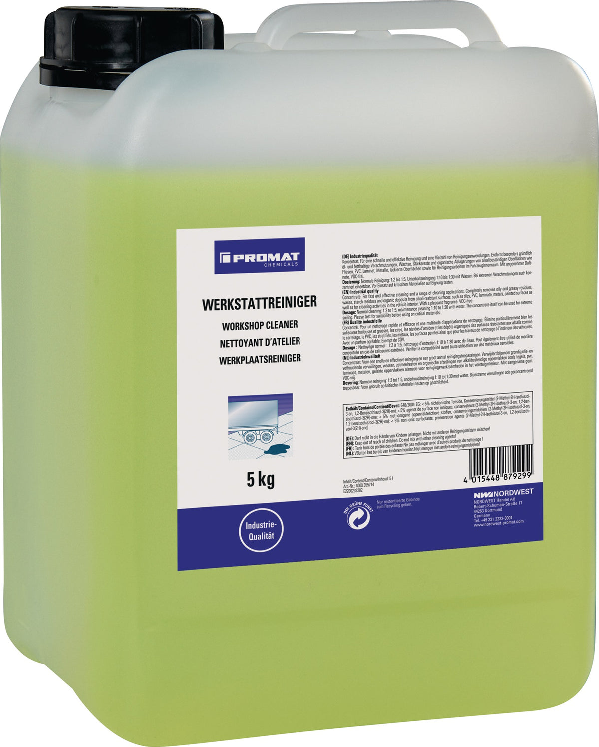 PROMAT CHEMICALS Werkstattreiniger 1l Flasche – Konzentrat für öl- und fettlösende Reinigung