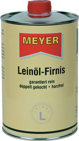 Meyer Leinöl-Firnis honigfarben 1l Dose – doppelt gekocht, harzfrei, 6er-Pack