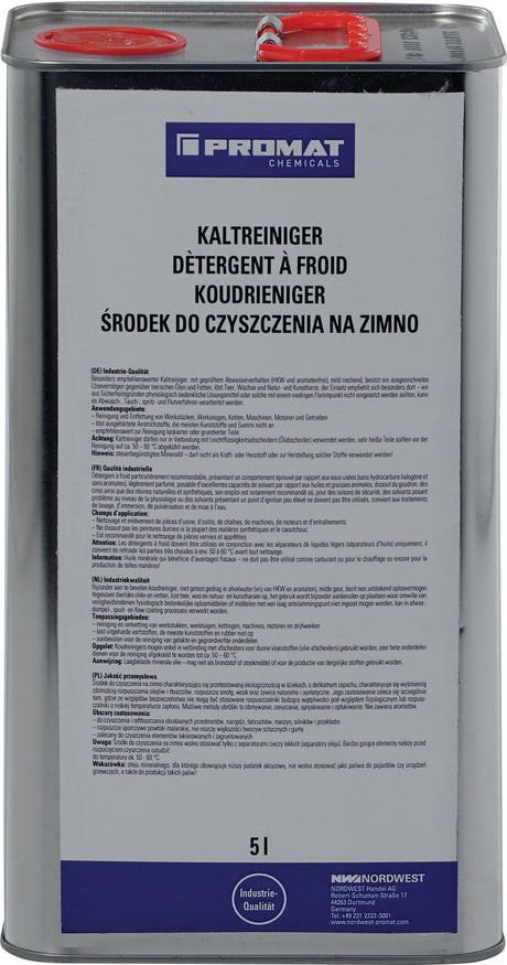 Kaltreiniger 5 l Kanister PROMAT CHEMICALS – mild riechend, löst Öle, Fette, Teer und Wachse