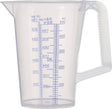 PRESSOL Messbecher 0,5 l mit blau bedruckter Skala aus Polypropylen – transparent, lebensmittelecht