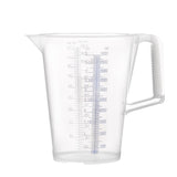 PRESSOL Messbecher 0,5 l mit blau bedruckter Skala aus Polypropylen – transparent, lebensmittelecht
