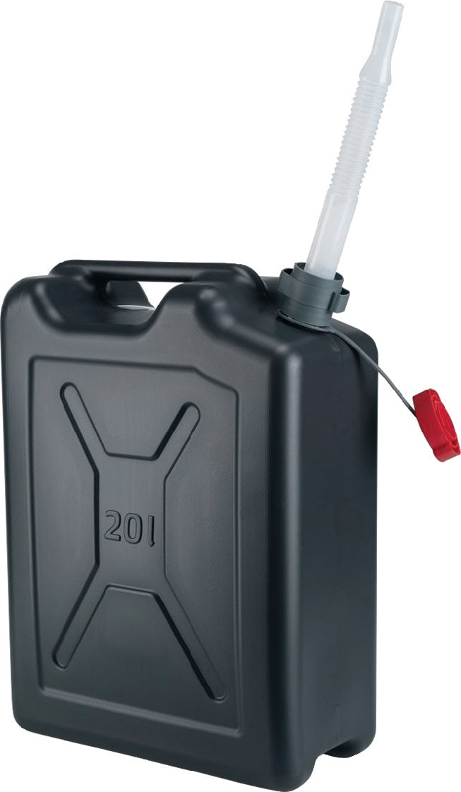 PRESSOL Kraftstoffkanister 20 l schwarz HDPE – BAM/UN-zugelassen mit Flexauslauf