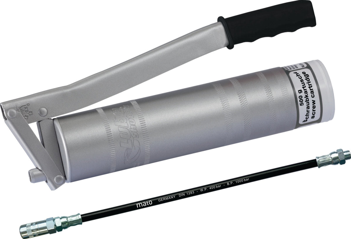 MATO Handhebelfettpresse Lube-Shuttle für 500 g Schraubkartuschen, 800 bar