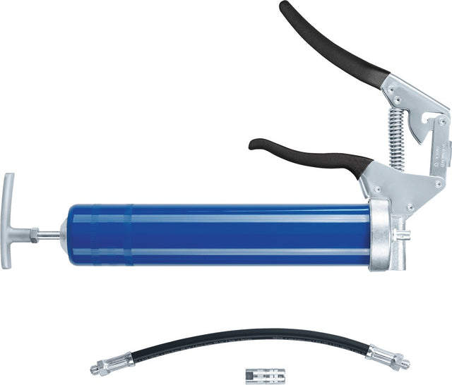 PRESSOL Einhandfettpresse für 400 g Kartuschen und loses Fett, 500 cm³, 200 bar
