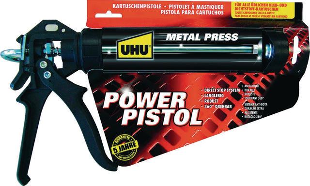 UHU Kartuschenpresse POWER PISTOL Metall 360° drehbar für 310 ml Kartuschen