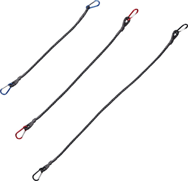 UNITEC Gepäckspannerset 3-teilig Länge 60, 80, 100 cm mit Karabinerhaken