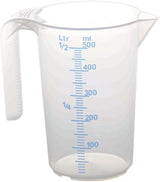 MAX4CAR Messbecher 0,5l PP – Transparent, mit 2 Skalen, temperaturbeständig
