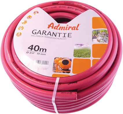 Klotz ADMIRAL® Wasserschlauch 40 m, 13 mm ID, 18 mm AD, PVC, rot, flexibel