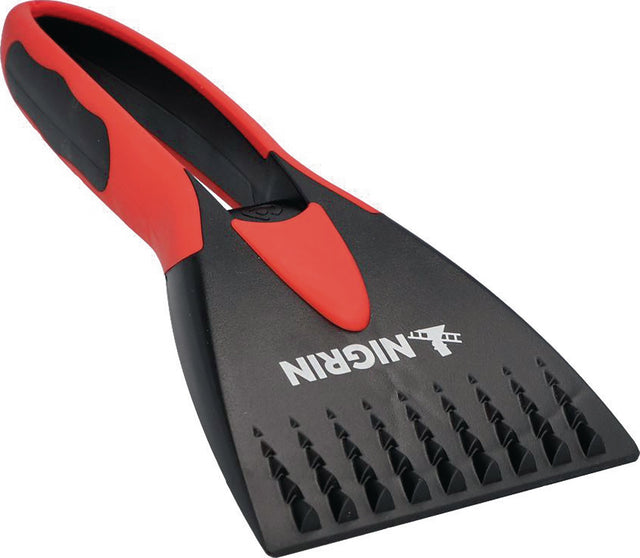NIGRIN Eisschaber 2K mit 95 mm Eisschabkante, 21 cm, schwarz-rot, Softgriff – 21 Stück