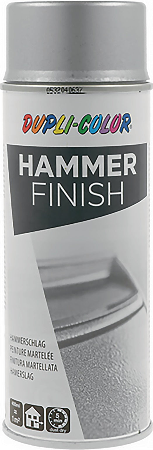 DUPLI-COLOR Metallschutzlack Hammerschlag silber 400 ml – 6er-Pack Spraydosen